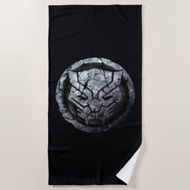 Avengers Classics | Black Panther Stone Emblem Beach Towel (Front)