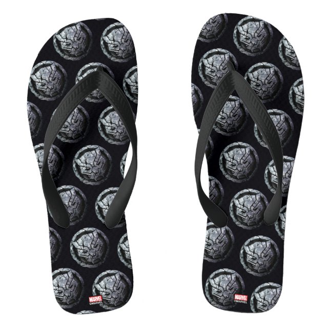 Avengers Classics | Black Panther Stone Emblem Flip Flops (Footbed)