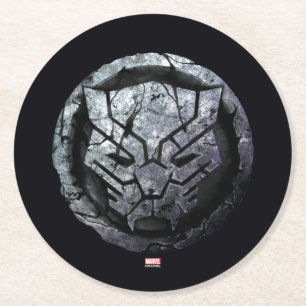 Avengers Classics   Black Panther Stone Emblem Round Paper Coaster