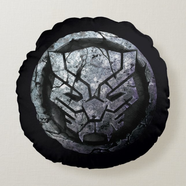 Avengers Classics | Black Panther Stone Emblem Round Pillow (Front)