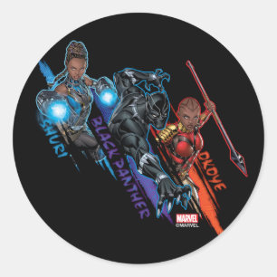 Avengers Classics   Black Panther Team Up Classic Round Sticker