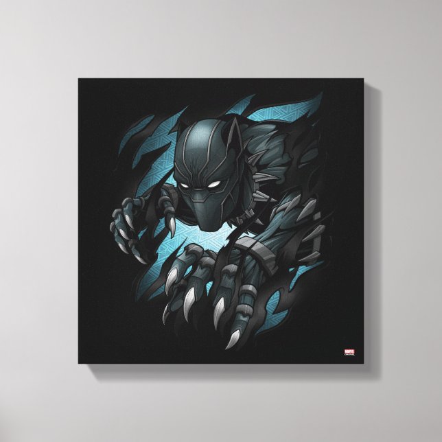 Avengers Classics | Black Panther Tearing Through Canvas Print (Front)