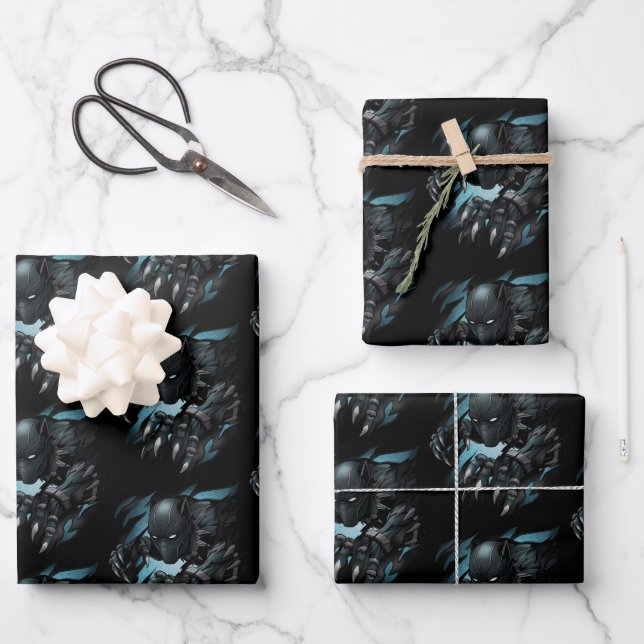 Avengers Classics | Black Panther Tearing Through Wrapping Paper Sheet (Front)