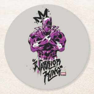 Avengers Classics   Black Panther Warrior King Round Paper Coaster