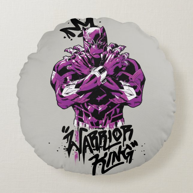 Avengers Classics | Black Panther Warrior King Round Pillow (Front)
