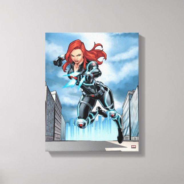 Avengers Classics | Black Widow Attack Canvas Print (Front)