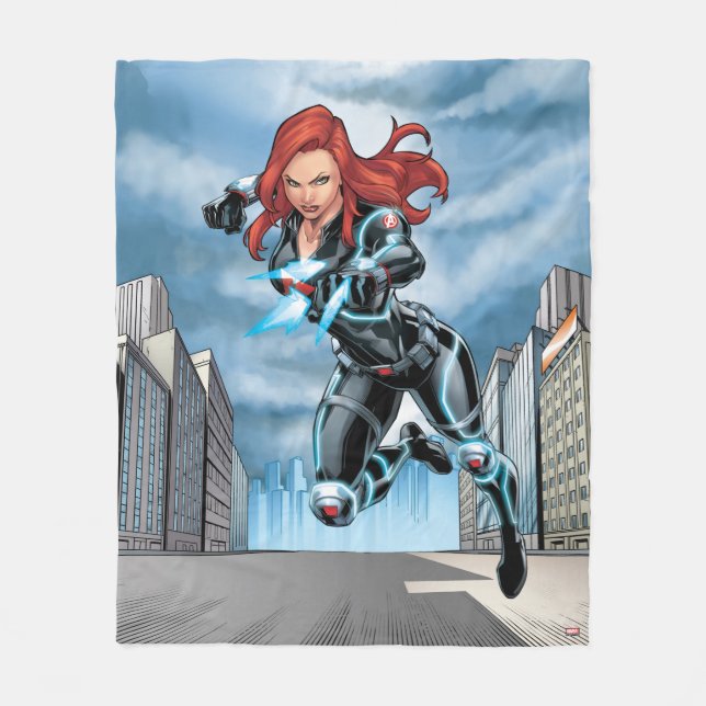 Avengers Classics | Black Widow Attack Fleece Blanket (Front)