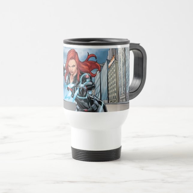 Avengers Classics | Black Widow Attack Travel Mug (Front Right)