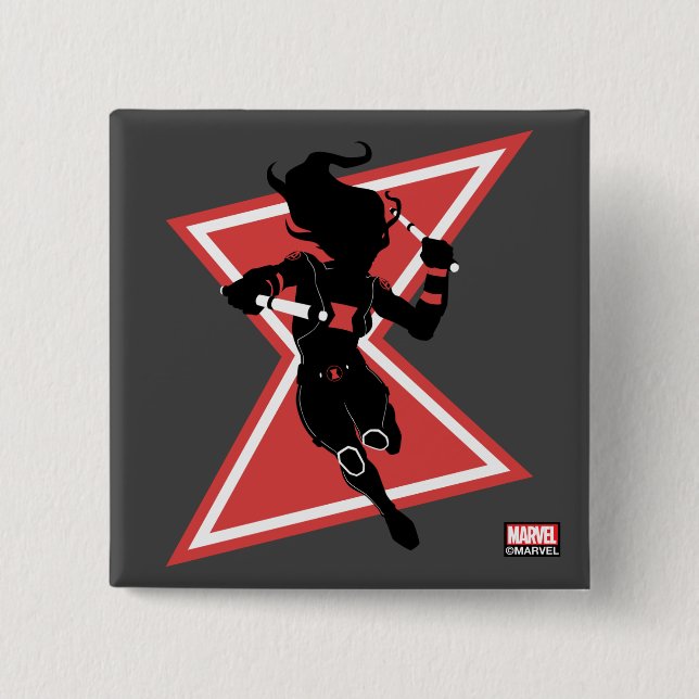 Avengers Classics | Black Widow Icon Graphic 2 Inch Square Button (Front)