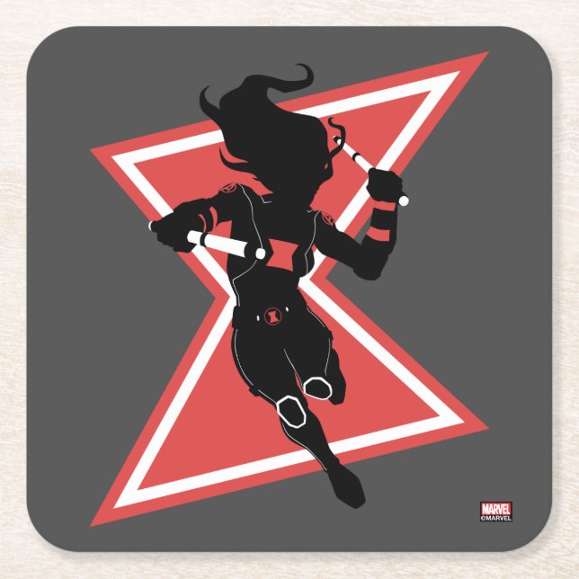 Avengers Classics | Black Widow Icon Graphic Square Paper Coaster (Front)