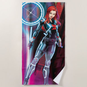 Avengers Classics   Black Widow Neon Glow Beach Towel