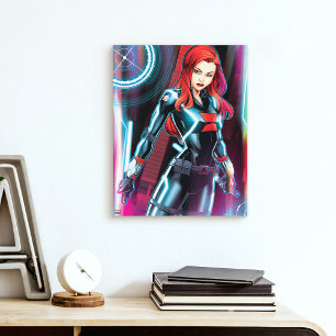 Avengers Classics   Black Widow Neon Glow Canvas Print