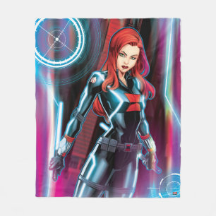 Avengers Classics Black Widow Neon Glow Fleece Blanket