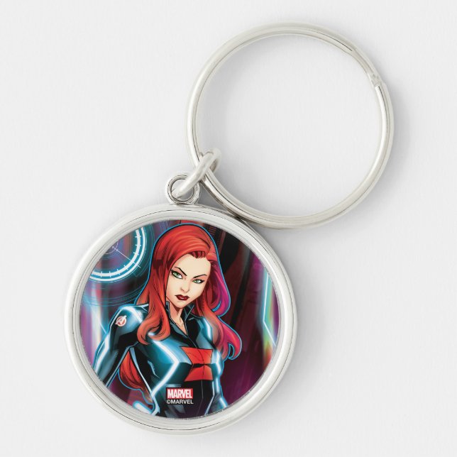 Avengers Classics | Black Widow Neon Glow Keychain (Front)