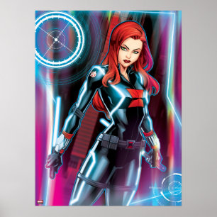 Avengers Classics Black Widow Neon Glow Poster
