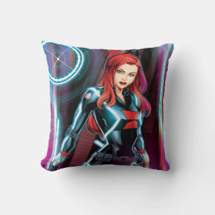 Avengers Classics   Black Widow Neon Glow Throw Pillow