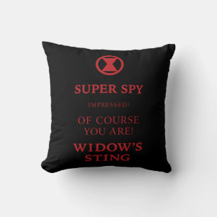Avengers Classics Black Widow Typography Throw Pillow