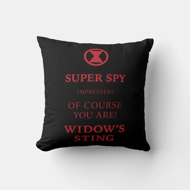 Avengers Classics | Black Widow Typography Throw Pillow (Front)