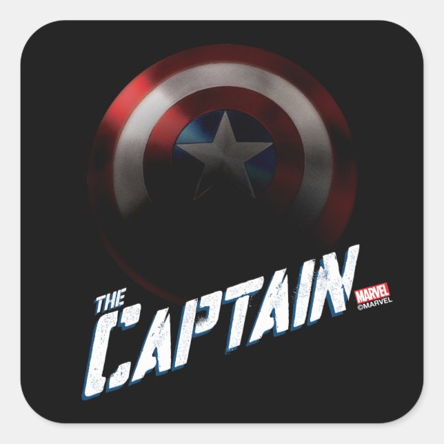 Avengers Classics | Captain America Bold Graphic Square Sticker (Front)