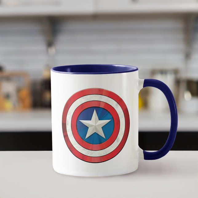 Avengers Classics | Captain America Brushed Shield Mug (Mug on counter)