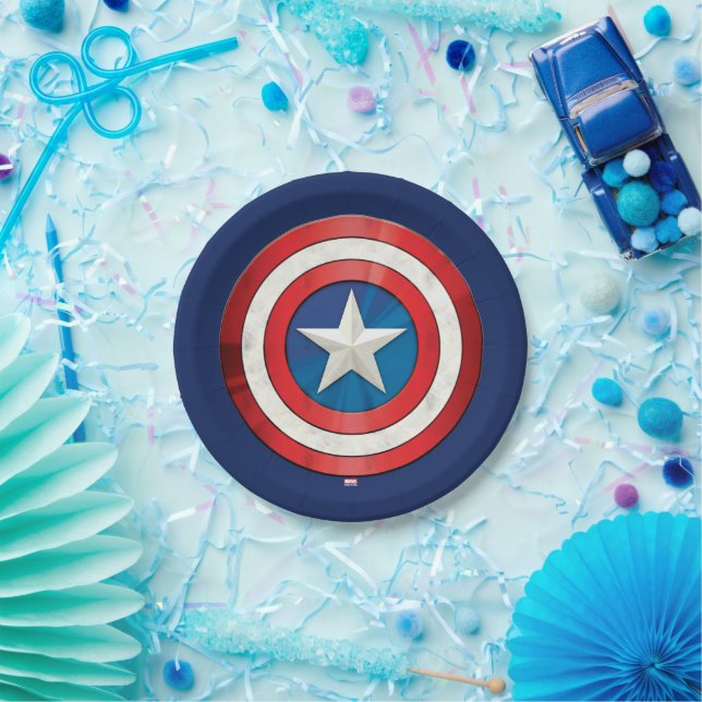 Avengers Classics | Captain America Brushed Shield Paper Plate (Party)