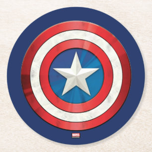 Avengers Classics   Captain America Brushed Shield Round Paper Coaster