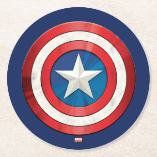 Avengers Classics | Captain America Brushed Shield Round Paper Coaster