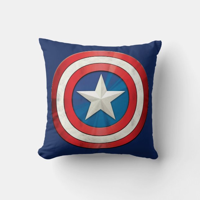 Avengers Classics | Captain America Brushed Shield Throw Pillow (Front)