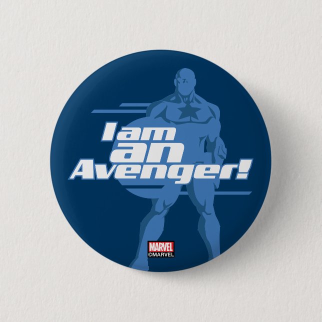 Avengers Classics | Captain America "I Am" Art 2 Inch Round Button (Front)