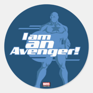 Avengers Classics   Captain America "I Am" Art Classic Round Sticker
