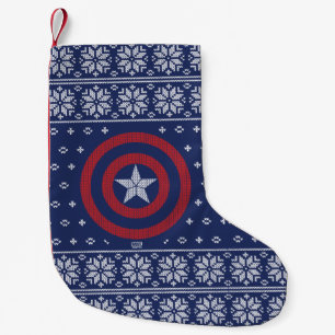 Avengers Classics   Captain America Knit Graphic Small Christmas Stocking