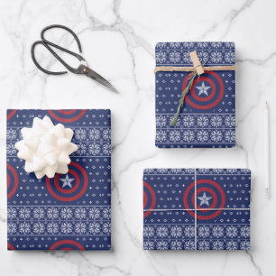 Avengers Classics   Captain America Knit Graphic Wrapping Paper Sheet