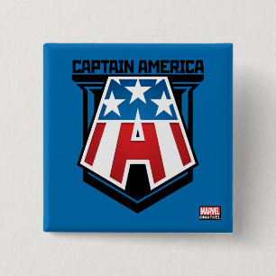 Avengers Classics   Captain America Patriotic Icon 2 Inch Square Button