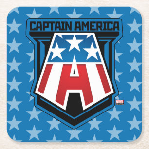 Avengers Classics   Captain America Patriotic Icon Square Paper Coaster