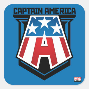 Avengers Classics   Captain America Patriotic Icon Square Sticker