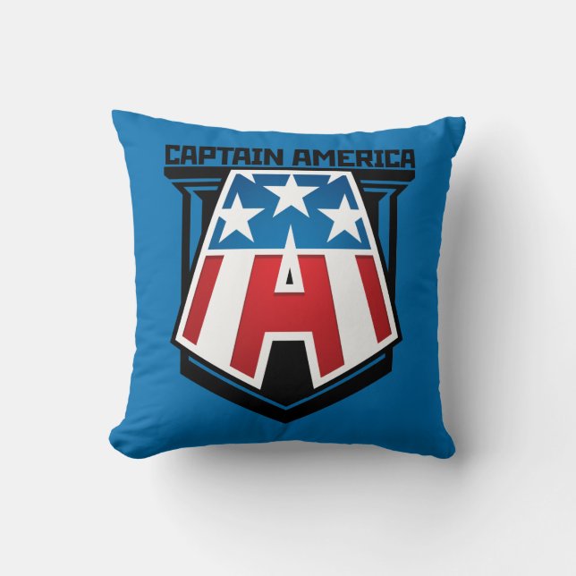 Avengers Classics | Captain America Patriotic Icon Throw Pillow (Front)
