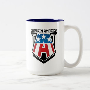 Avengers Classics   Captain America Patriotic Icon Two-Tone Coffee Mug