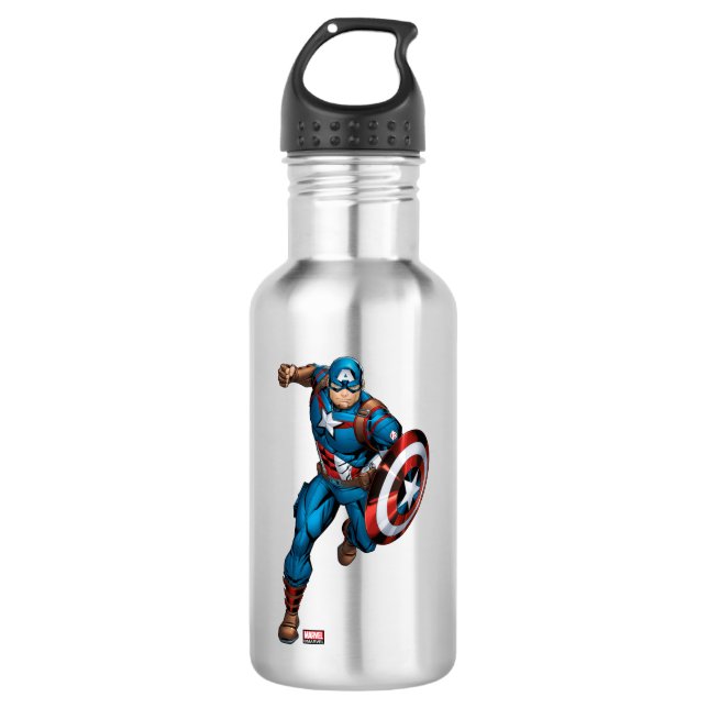 Avengers Classics | Captain America Runs Forward 532 Ml Water Bottle (Front)
