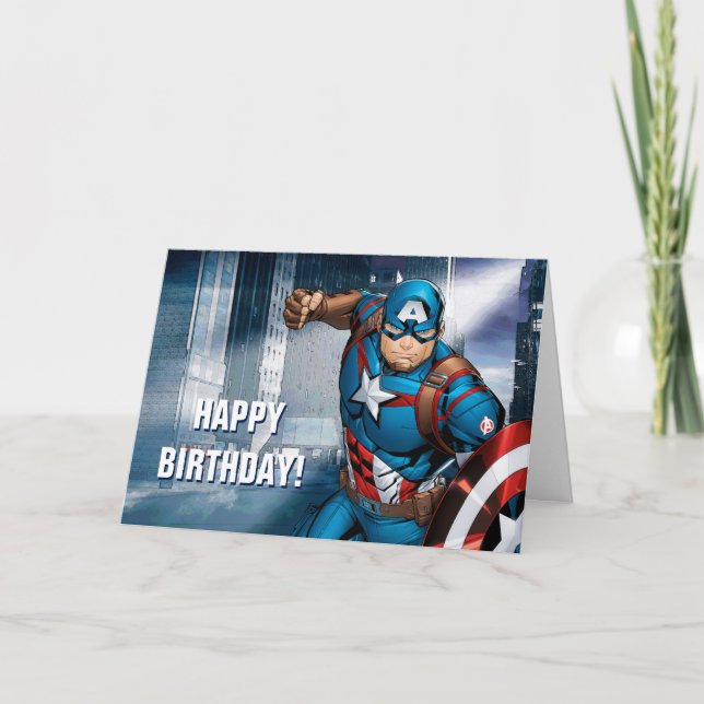 Avengers Classics | Captain America Runs Forward Card (Front)
