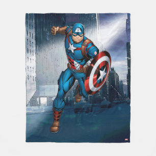 Avengers Classics Captain America Runs Forward Fleece Blanket