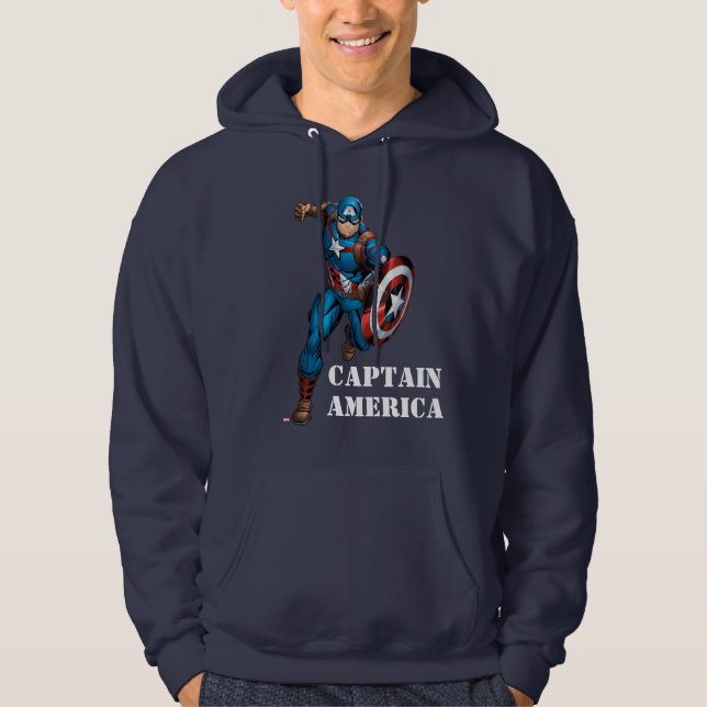 Avengers Classics | Captain America Runs Forward Hoodie (Front)