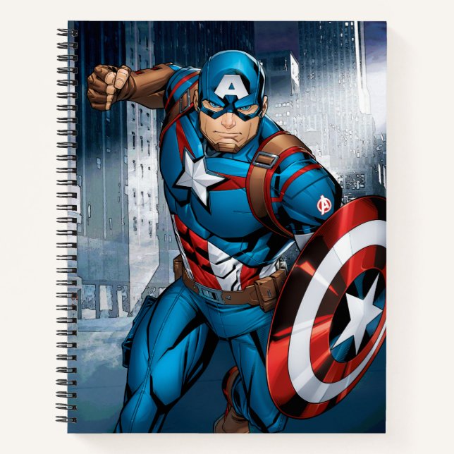 Avengers Classics | Captain America Runs Forward Notebook (Front)