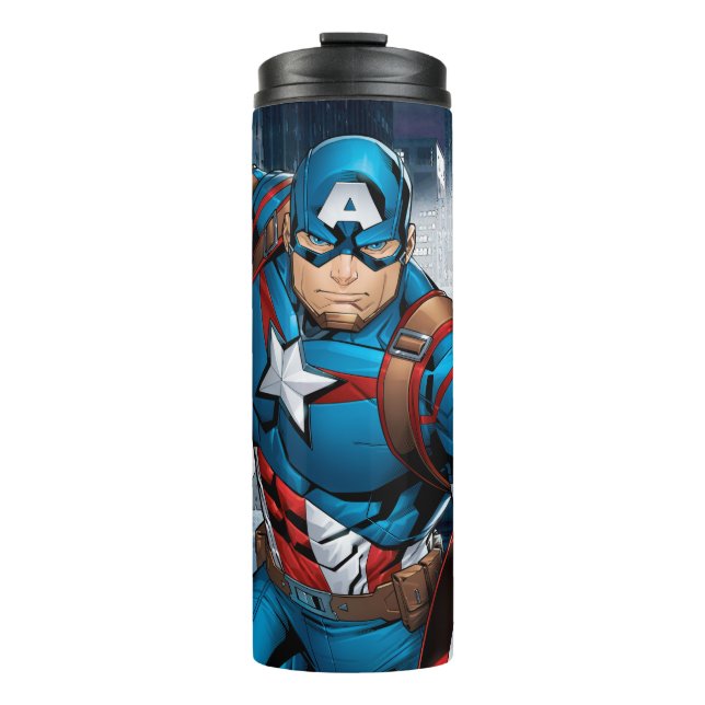 Avengers Classics | Captain America Runs Forward Thermal Tumbler (Front)