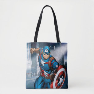 Avengers Classics Captain America Runs Forward Tote Bag