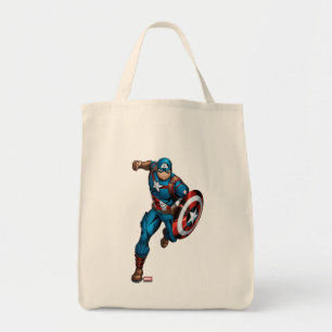 Avengers Classics Captain America Runs Forward Tote Bag