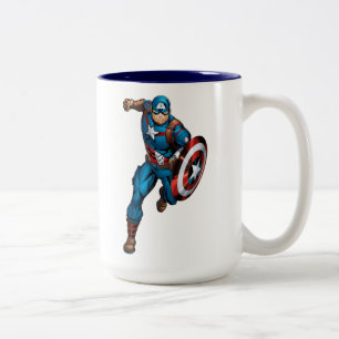 Avengers Classics Captain America Runs Forward Two-Tone Coffee Mug