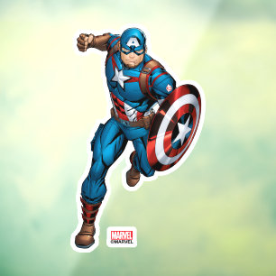 Avengers Classics   Captain America Runs Forward Window Cling