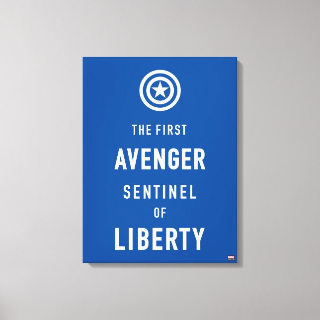 Avengers Classics | Captain America Typography Canvas Print (Front)
