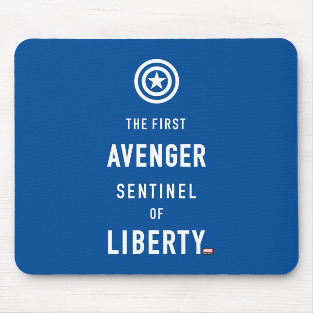 Avengers Classics | Captain America Typography Mouse Pad (Front)
