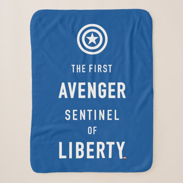 Avengers Classics | Captain America Typography Sherpa Blanket (Front)